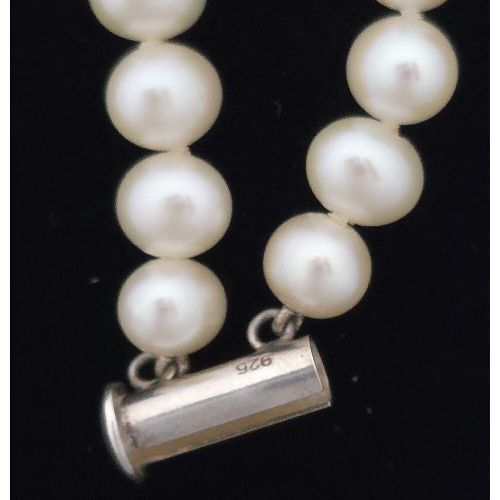 Vintage Mayan Head Sterling Silver Pearl Bracelet 5/8" Wide Signed MO - Picture 7 of 11